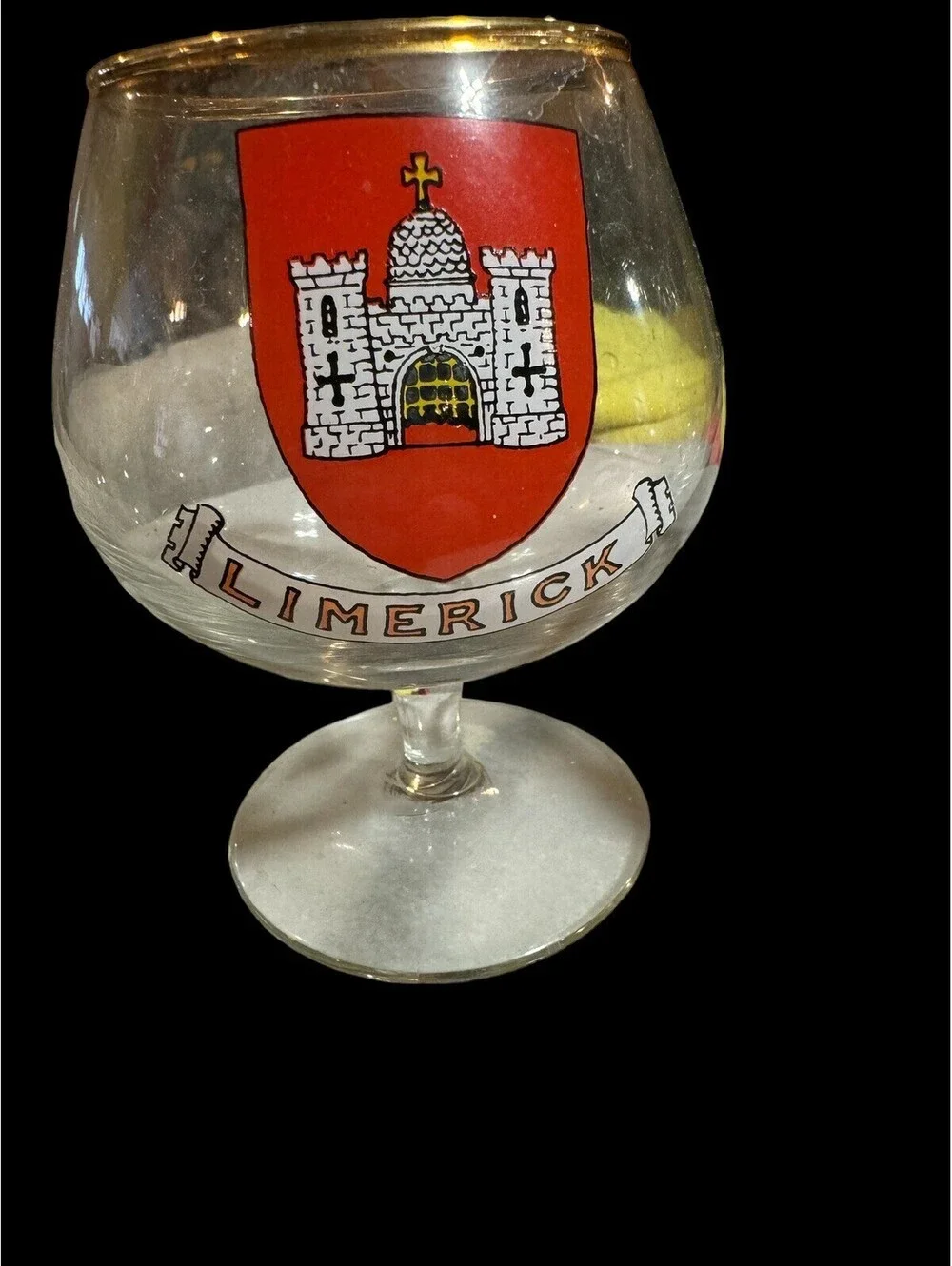 Vintage Irish Snifters Kilkenny Limerick Gold Rimmed